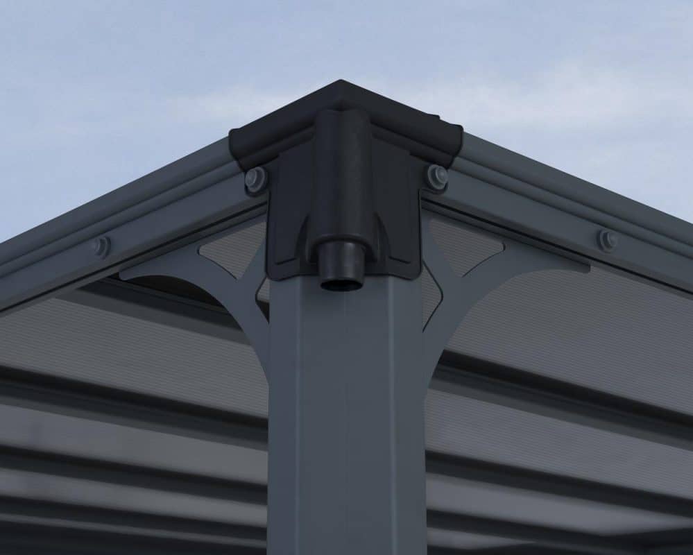 Palram Garden Gazebos Milano Grey Bronze Gutters