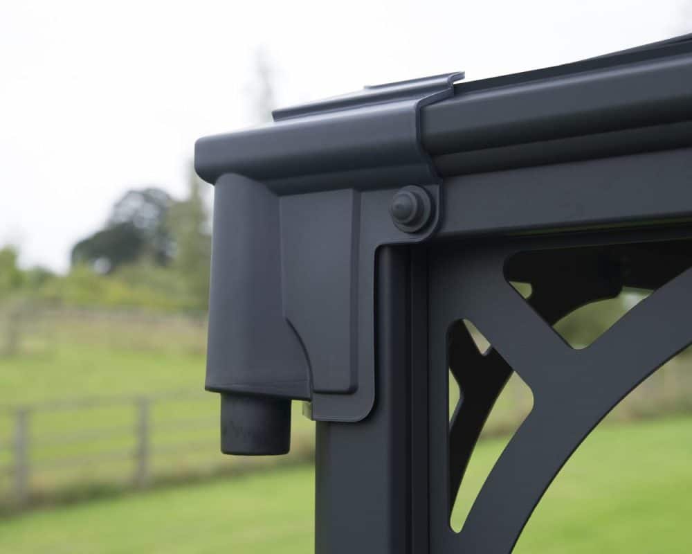 Palram Garden Gazebos Martinique Grey Bronze Gutters