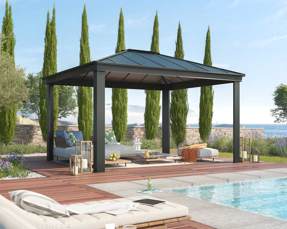Dallas Gazebo Palram 4900 by the pool