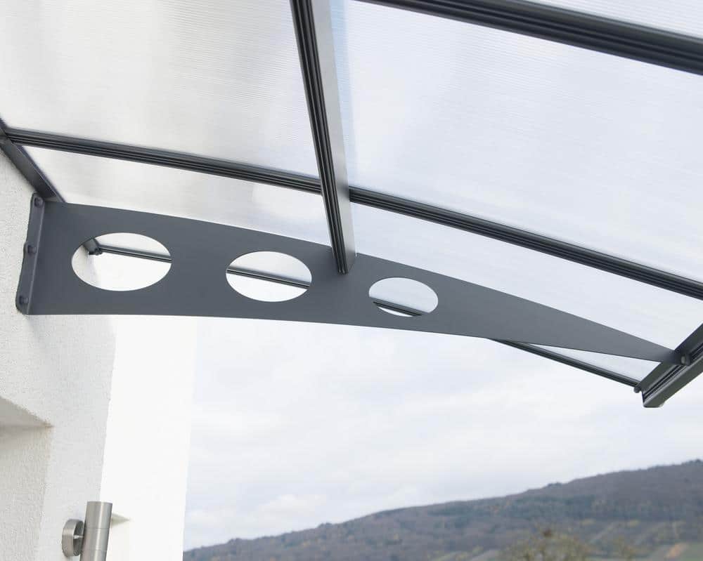 Palram Door Awnings Herald 2230 Grey Clear Sturdy Legs