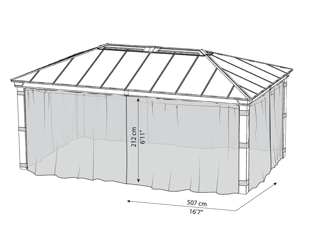 Palram Garden Gazebos Dallas 6100 Netting Dimensions