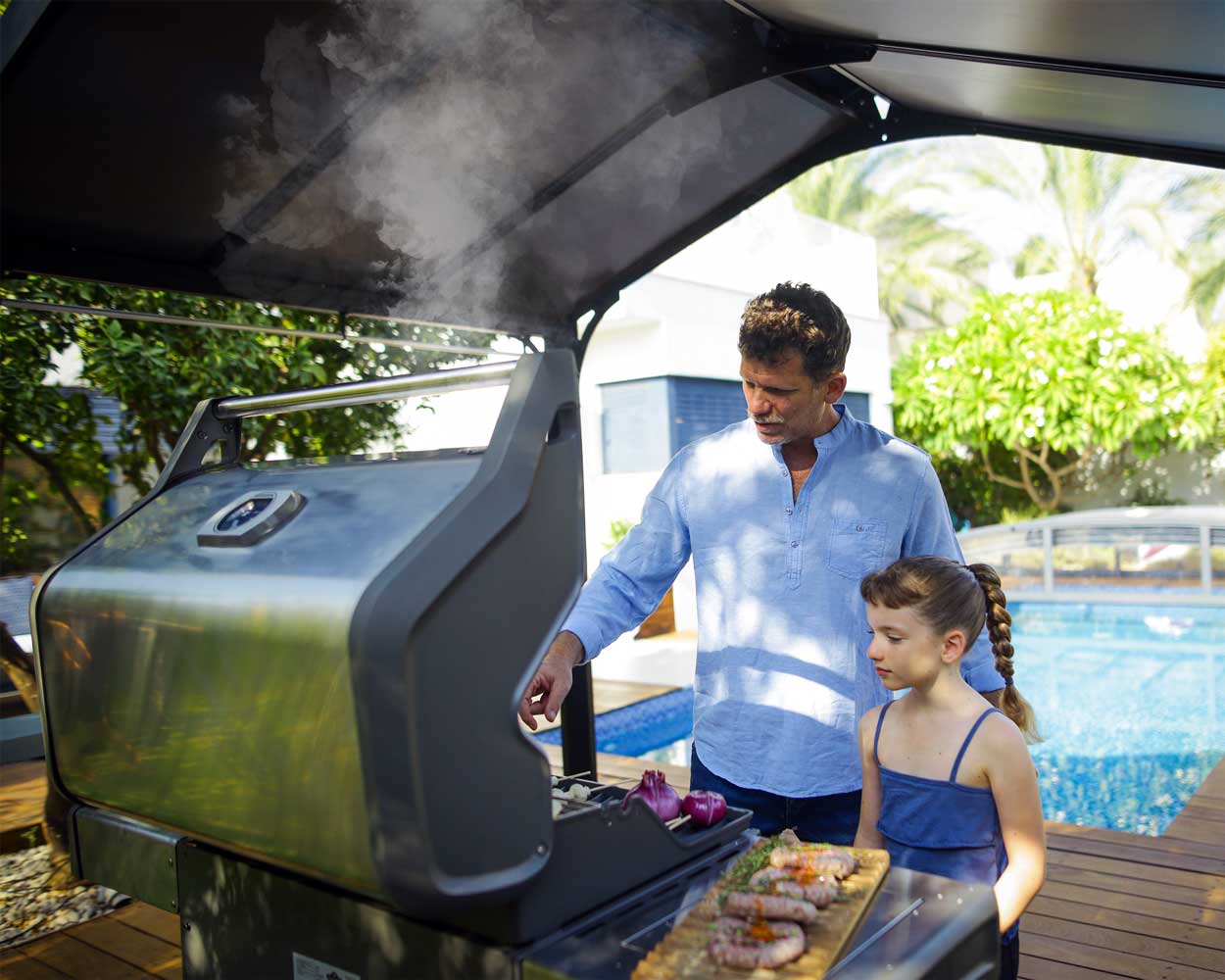 Austin BBQ Gazebo 6x8 1.8x2.4m Black Palram-Canopia Garden Gazebos
