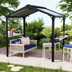 Austin BBQ Gazebo 6x8 1.8x2.4m Black Palram-Canopia Garden Gazebos